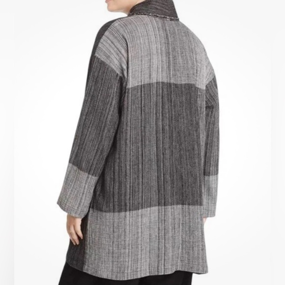 Eileen Fisher Color-Block Shawl Collar Jacket Size s/m oversized A651 - Picture 2 of 7